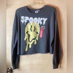 Spooky Melty Smiley Face Sweatshirt XL